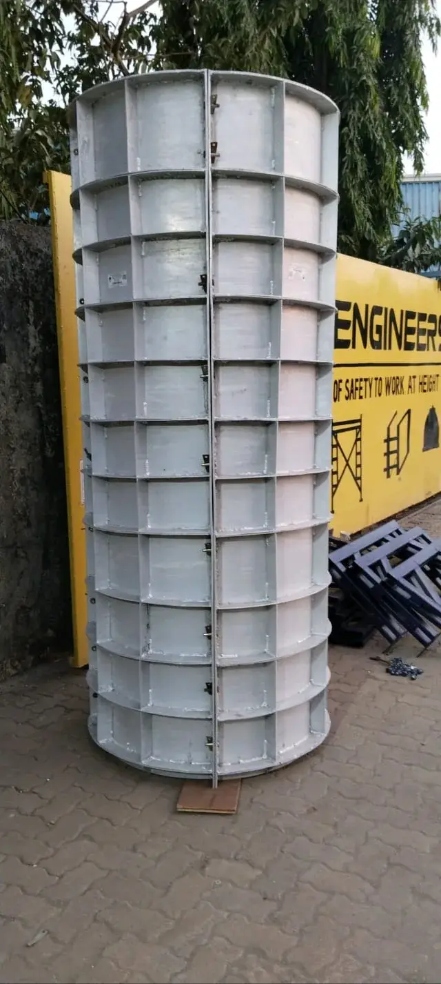 Aluminium formwork system for a round concrete column